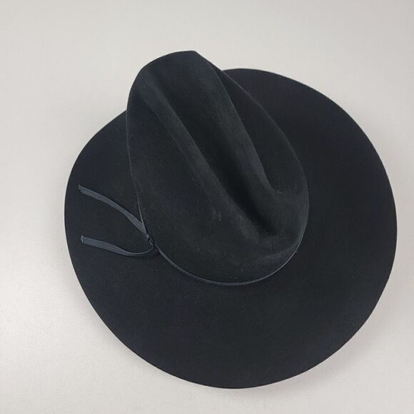 Resistol Clint Black Signature 6 3/4 Long Oval Wester Hat Cowboy Self Conforming - Picture 6 of 16